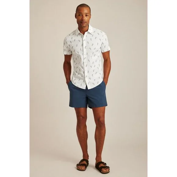 Bonobos Stretch Riviera Short Sleeve Shirt Men's Athletic Fit Print L New Bonobos Stretch Riviera Short Sleeve Shirt Men's Athletic Fit Print L New